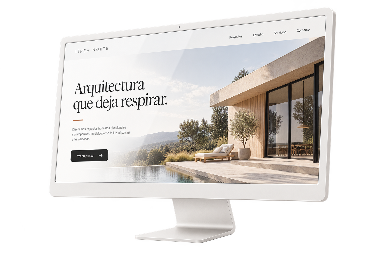Sitio web de muestra para Línea Norte Arquitectura, una marca ficticia
